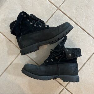 Black Timberlands winter boots